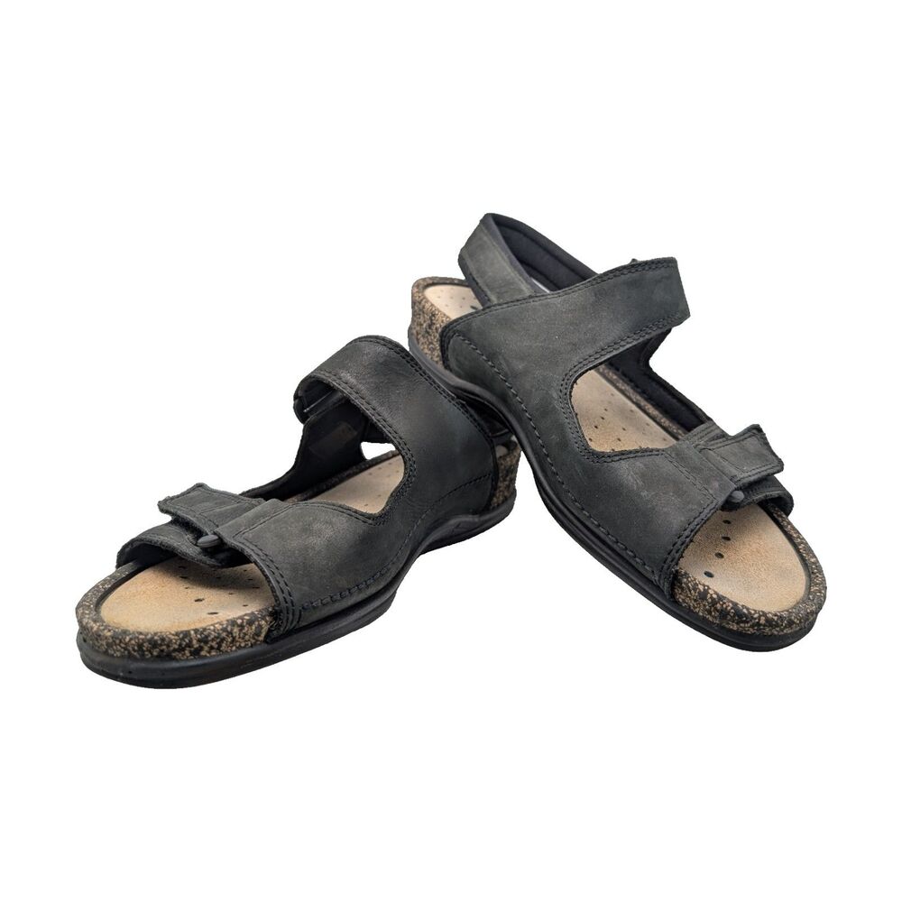 Ecco Black Nubuck Sandals Size Womens EU 41 / US 10